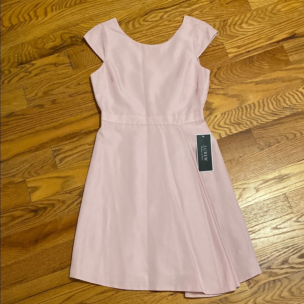 Final SALE！J. Crew Pastel Pink Cap-Sleeve Fit & Flare Dress